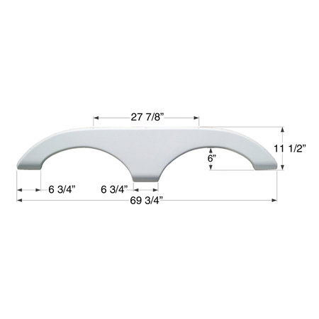 ICON Icon 01466 Tandem Axle Fender Skirt FS710 for Keystone - Polar White 01466